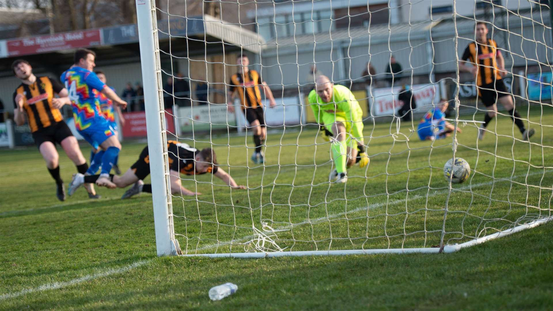 Nairn County v Huntly, Station Park, Nairn...Conor Gethins comes on as sub and scores the opening goal...Picture: Callum Mackay..