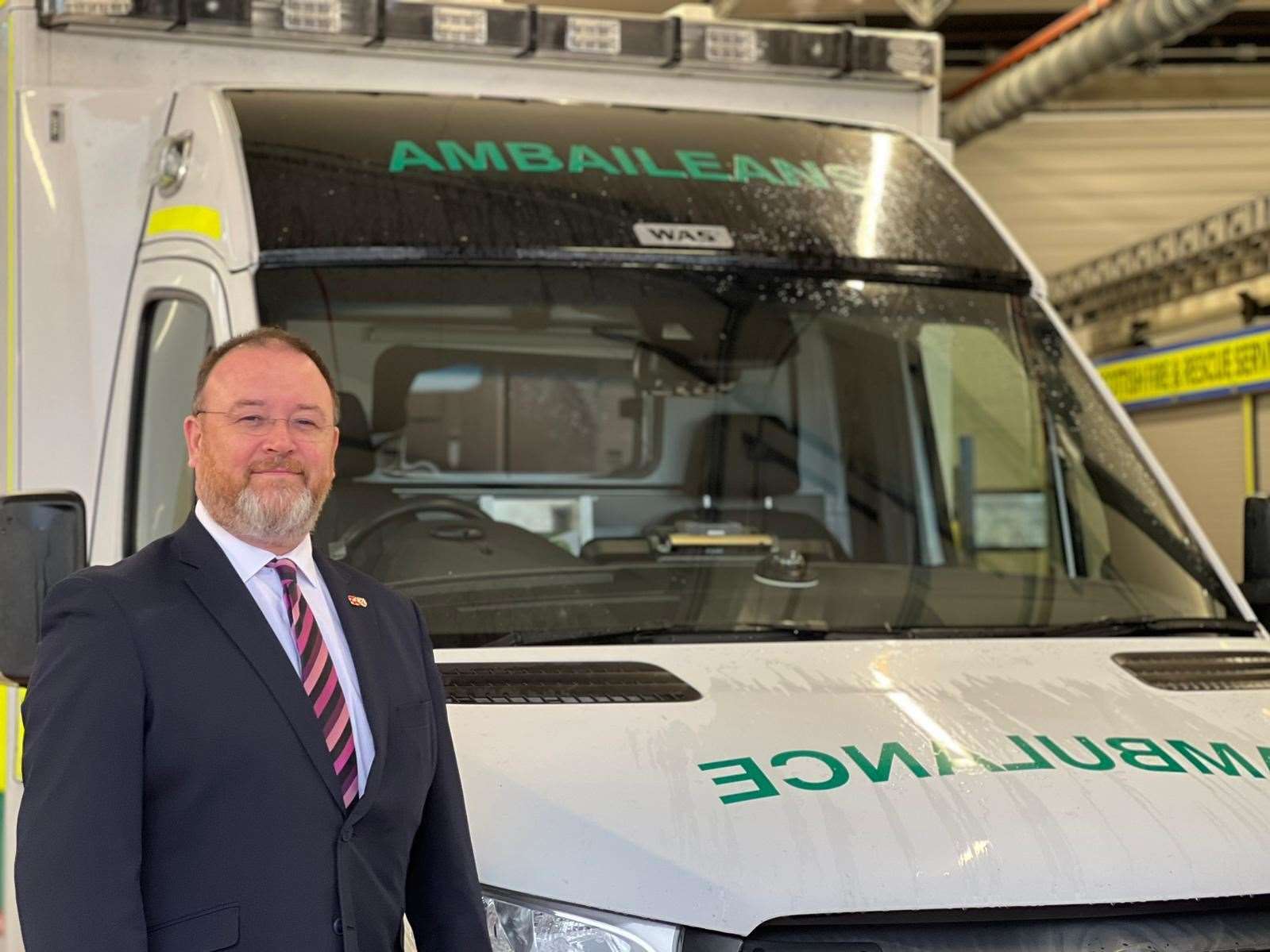 MP David Duguid welcomed the new ambulance for Turriff last week.