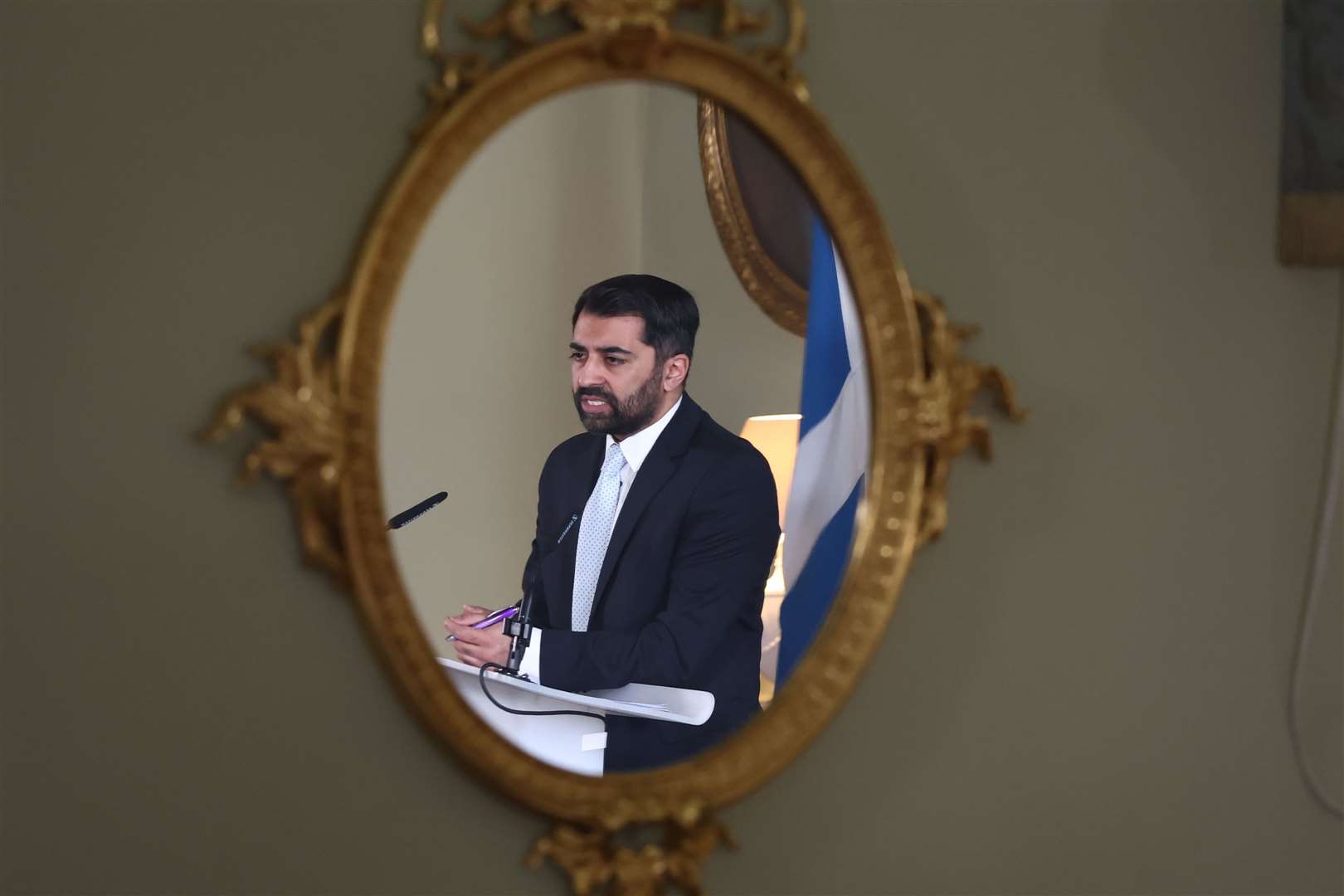 Humza Yousaf was said to be in a ‘reflective’ mood after his decision to end a powersharing agreement sparked a no confidence motion in his leadership (Jeff J Mitchell/PA)