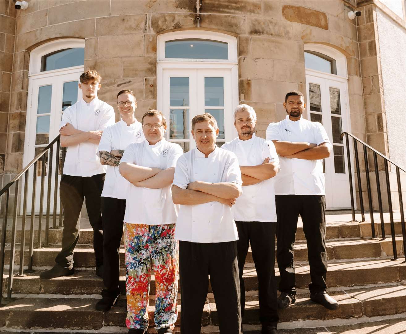 Cooking up some top class awards are the Seafield Arms chef team (from left) Gregor Willliamson, Aiden Clark, David McConachie, Luke Green, Jacobus Snow and Nathan Samuels . Picture: Seafield Arms Hotel