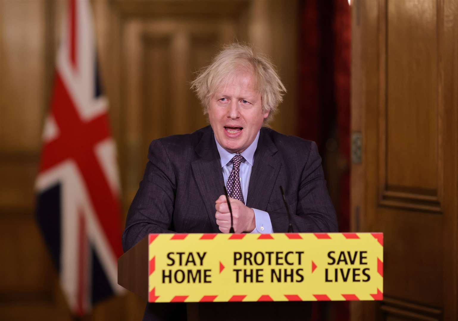 Boris Johnston pictured during one of the many Covid briefings.