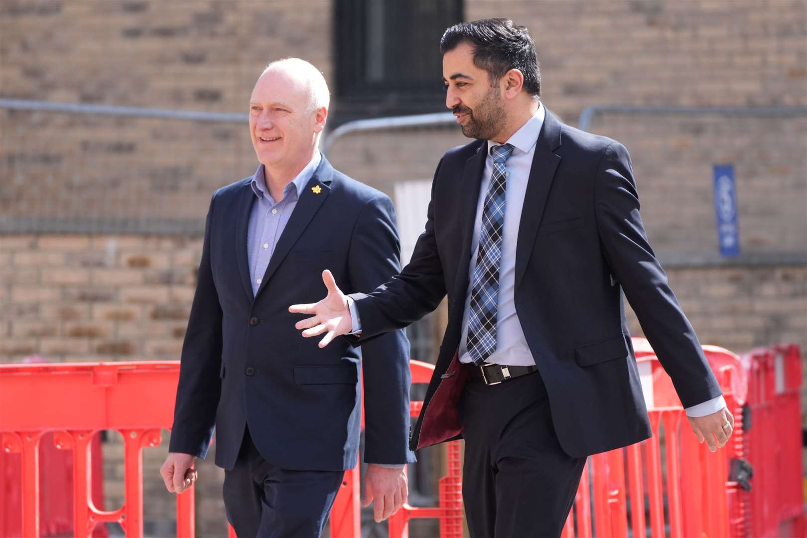 Humza Yousaf visited the site with Dundee MSP Joe FitzPatrick (Andrew Milligan/PA)